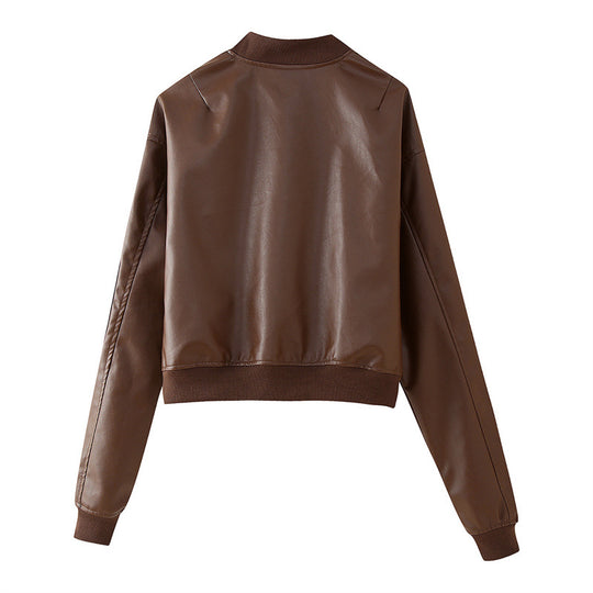 Damen Bikerjacke aus hochwertigem Kunstleder R&B