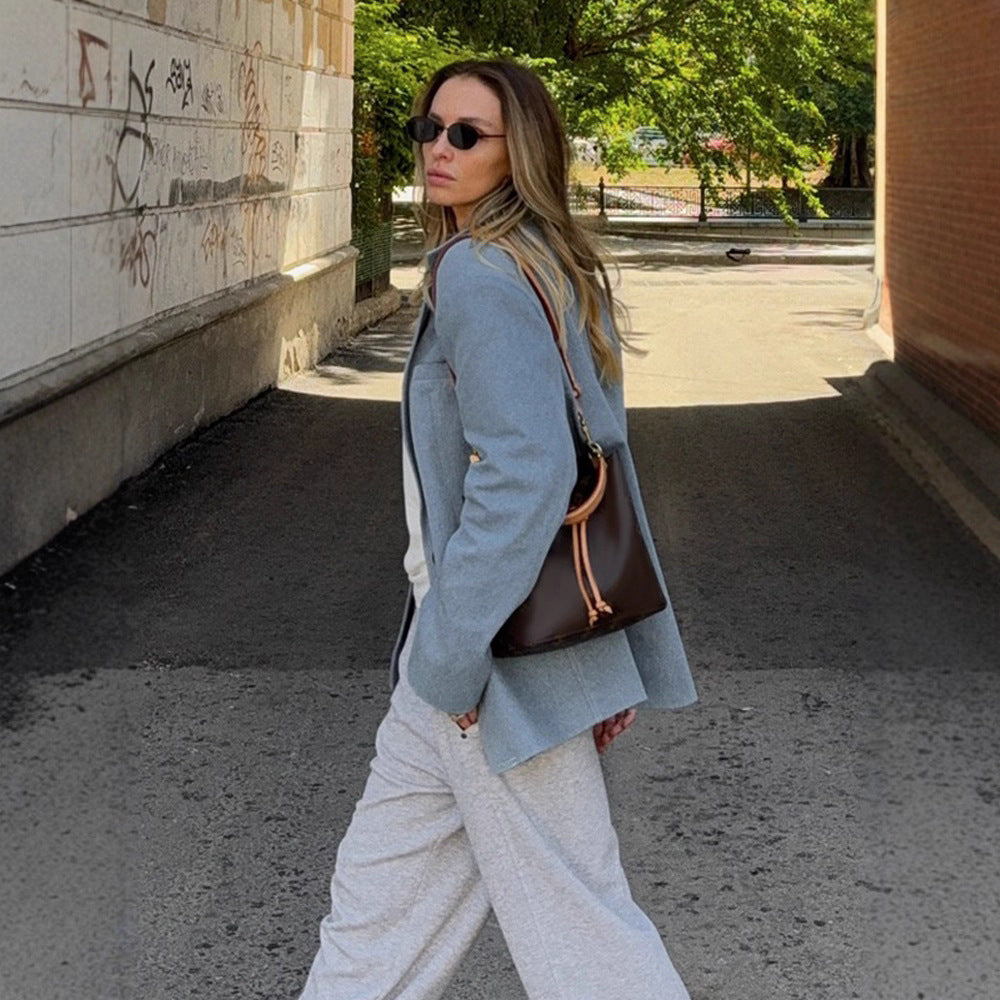 Damen Übergröße Blazerjacke aus hochwertigem Denim R&B