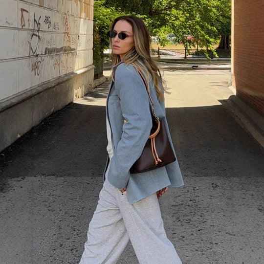 Damen Übergröße Blazerjacke aus hochwertigem Denim R&B
