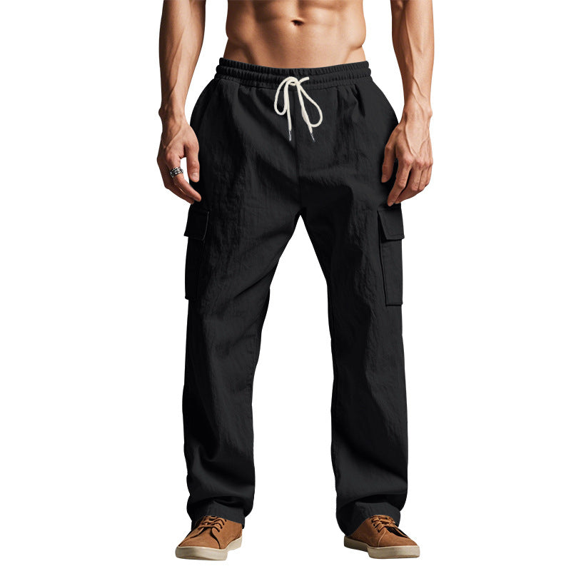 Herren lockere Cargohose mit elastischem Bund und praktischen Seitentaschen R&B