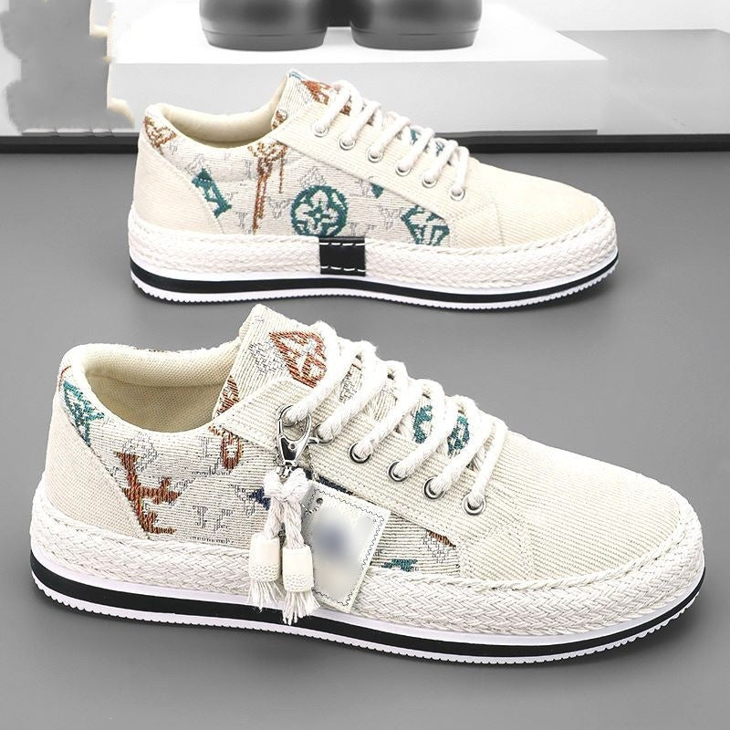Damen lässige Sneakers mit kunstvollem Muster und stabiler Sohle R&B