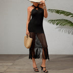 Damen Netzkleid mit Fransen R&B