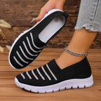 Damen Atmungsaktive Slip-On Sneakers mit elastischem Obermaterial und rutschfester Sohle R&B