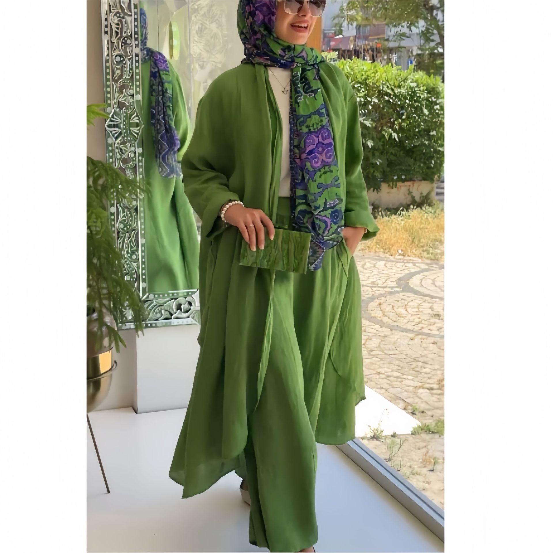 Damen lässiger und eleganter Zweiteiler mit Überwurf R&B
