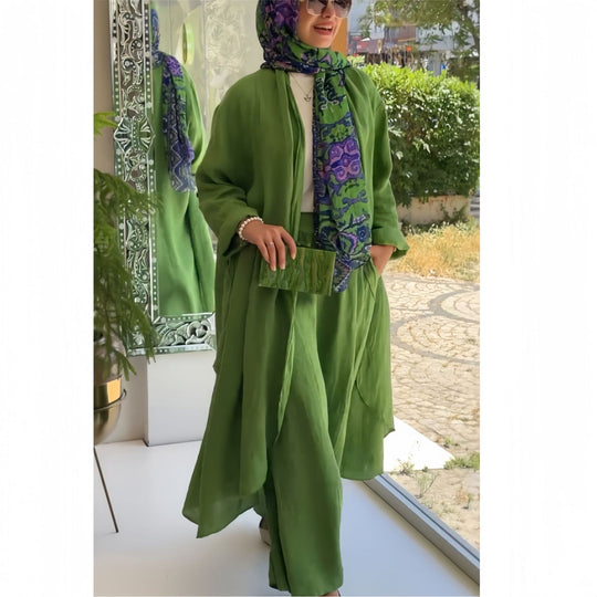 Damen lässiger und eleganter Zweiteiler mit Überwurf R&B