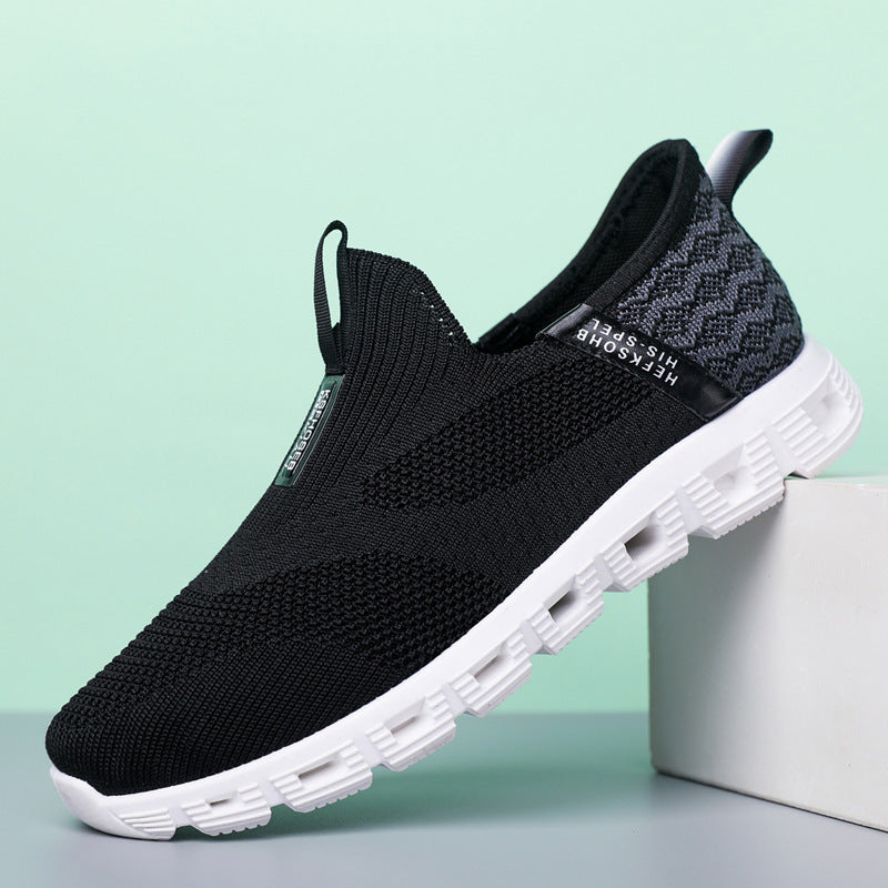 Damen Bequeme Slip-On Sneakers mit atmungsaktiver Strickoberfläche R&B