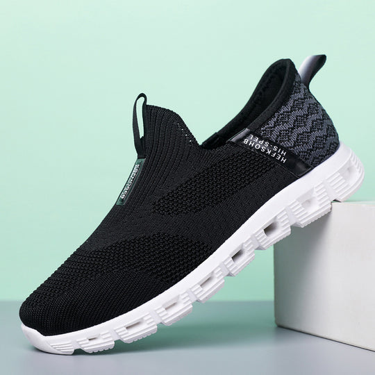 Damen Bequeme Slip-On Sneakers mit atmungsaktiver Strickoberfläche R&B