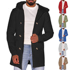 Herren modische Jacke mit Kapuze und doppelter Knopfleiste R&B