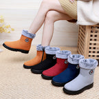 Damen Freizeit-Winterstiefel mit weichem Plüschkragen und rutschfester Sohle