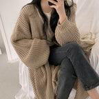 Damen Offene Strickjacke mit lässigem Schnitt und grober Maschenstruktur R&B