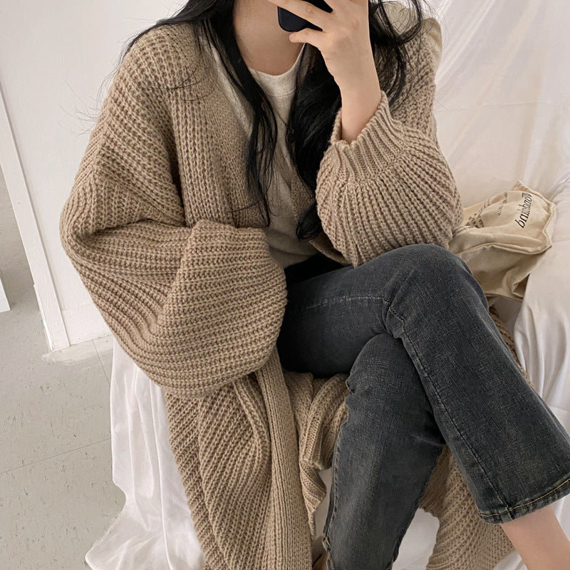 Damen Offene Strickjacke mit lässigem Schnitt und grober Maschenstruktur R&B