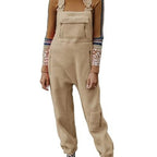 Damen Flauschiger Overall mit verstellbaren Trägern und Eingrifftaschen R&B