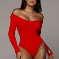 Damen Body mit schulterfreiem Design und Rippstruktur R&B