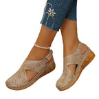 Damen Komfortable Sommer-Sandalen mit atmungsaktiver Oberflächenstruktur und rutschfester Sohle
