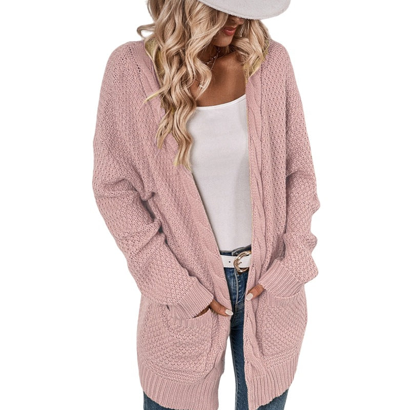 Damen Großer Strickcardigan mit aufwendigem Maschenmuster und praktischen Taschen R&B