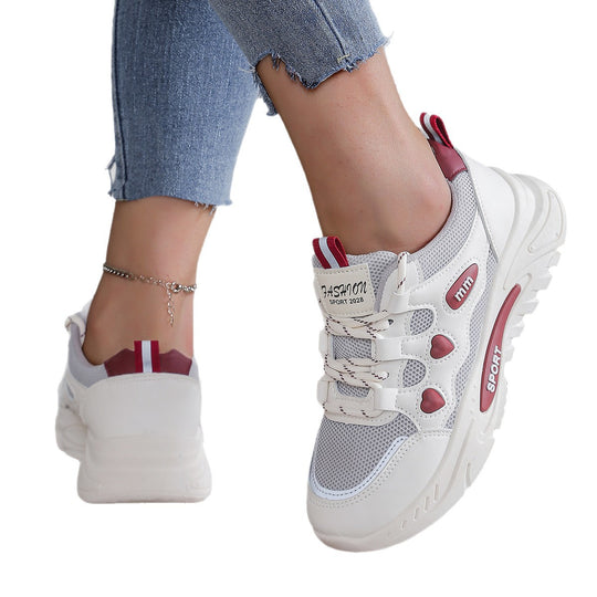 Damen Freizeit-Sneaker mit atemberaubendem Herz-Design und atmungsaktivem Obermaterial R&B