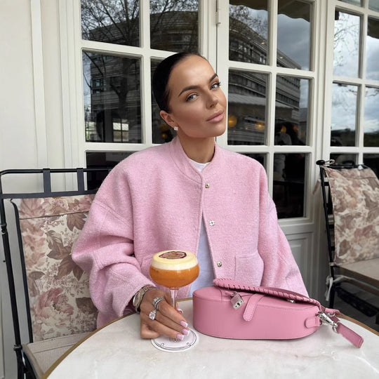 Damen Übergangsjacke mit modernem Stoffmix und praktischen Taschen R&B