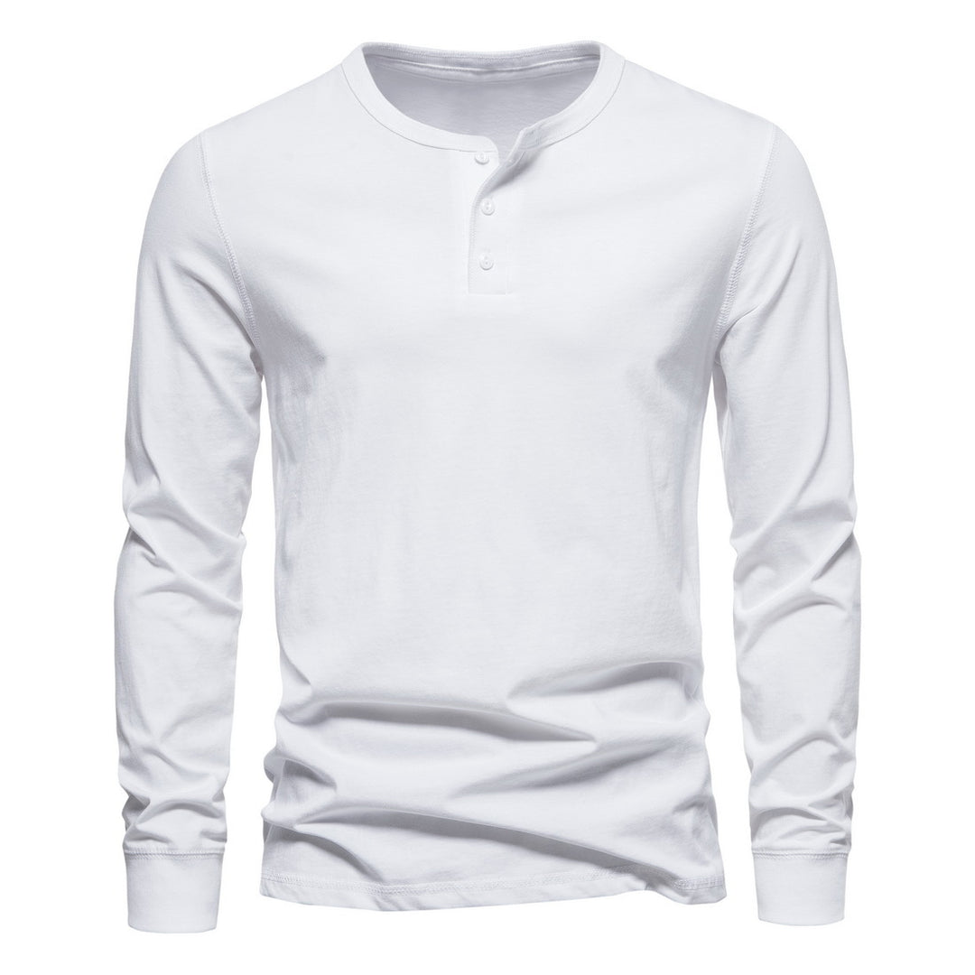 Herren Langarm-Henley-Shirt mit Knopfleiste und hohem Tragekomfort R&B