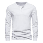 Herren Langarm-Henley-Shirt mit Knopfleiste und hohem Tragekomfort