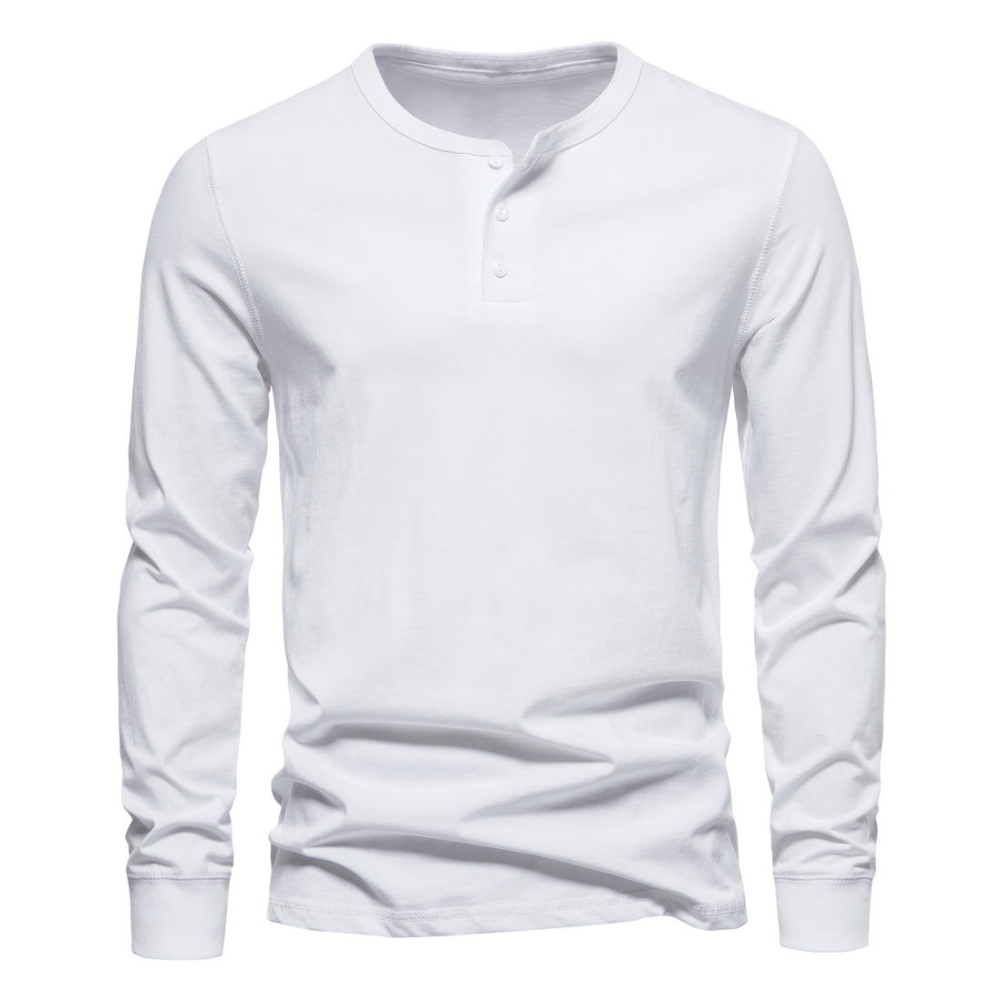 Herren Langarm-Henley-Shirt mit Knopfleiste und hohem Tragekomfort