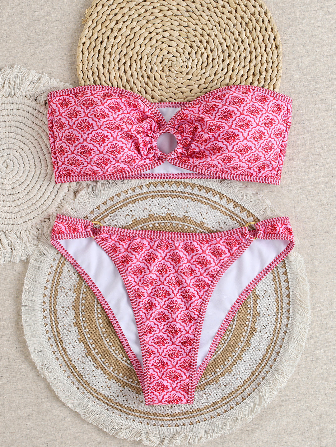 Damen Bandeau Badeanzug Set R&B