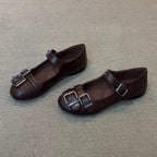 Damen elegante Mokassins mit modischem Schnallen-Detail