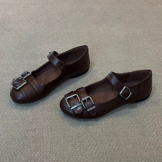 Damen elegante Mokassins mit modischem Schnallen-Detail R&B