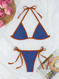 Damen Triangel-Bikini-Set mit individuell anpassbarem Kordelzug R&B