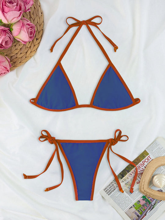 Damen Triangel-Bikini-Set mit individuell anpassbarem Kordelzug R&B