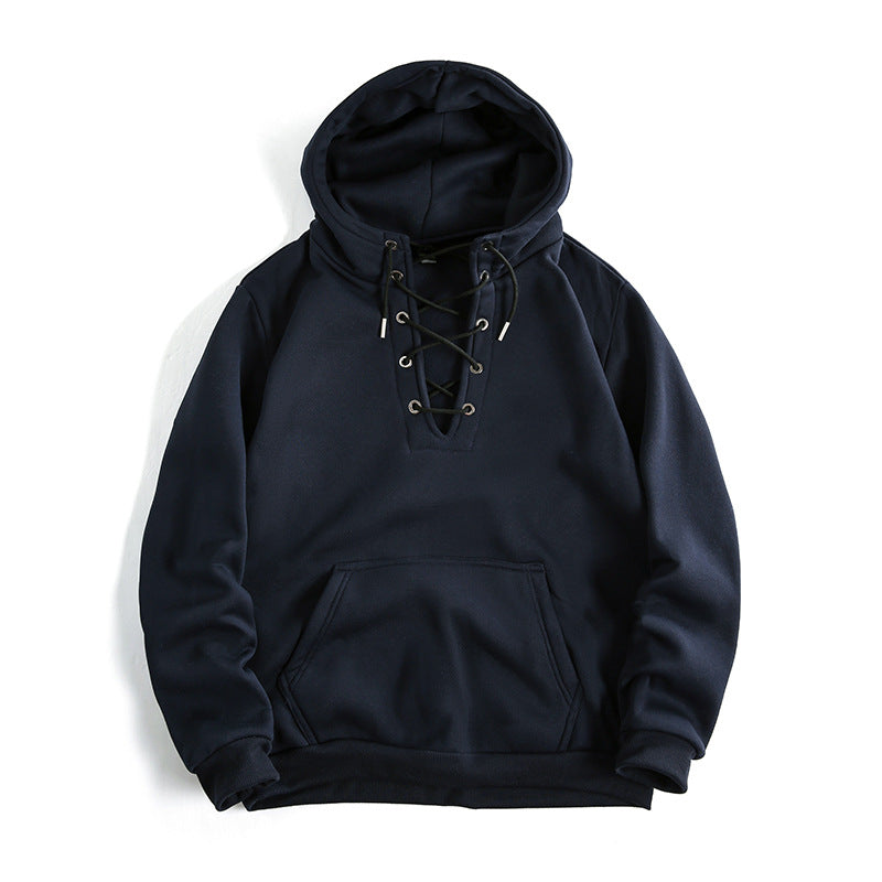 Damen Kapuzenpullover mit raffiniertem Schnürdesign und praktischer Kängurutasche R&B