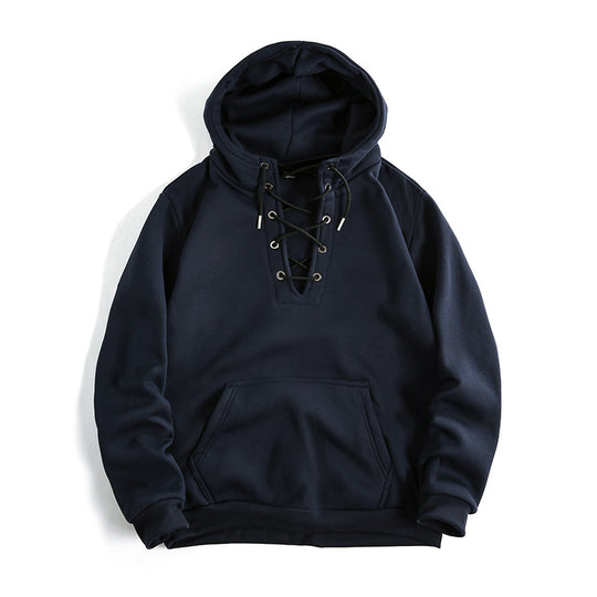 Damen Kapuzenpullover mit raffiniertem Schnürdesign und praktischer Kängurutasche R&B
