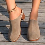 Damen Komfortable Clogs mit blockförmigem Absatz R&B