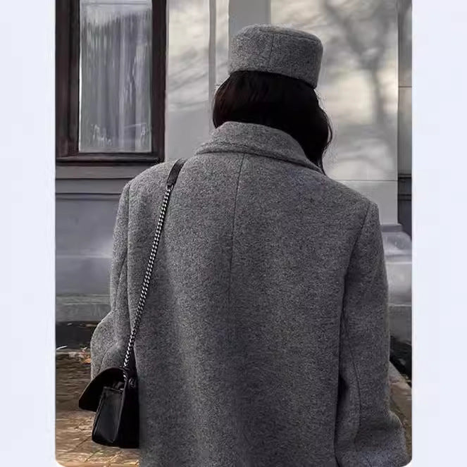 Damen Oversized Wollmantel R&B