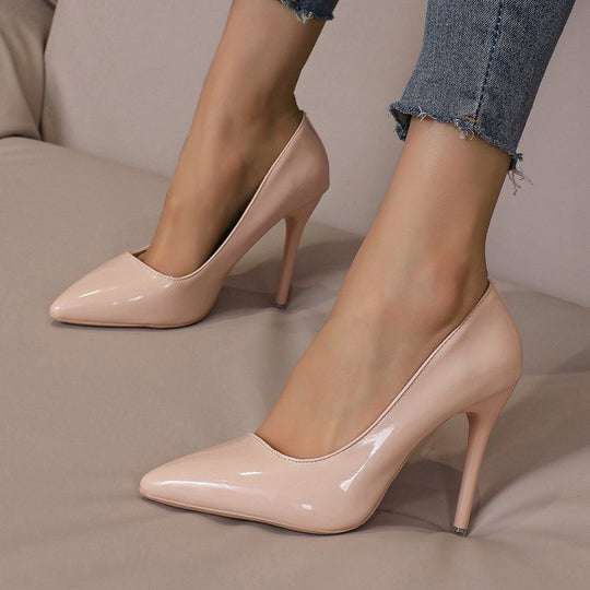 Damen Spitz High Heels mit glänzendem Obermaterial R&B