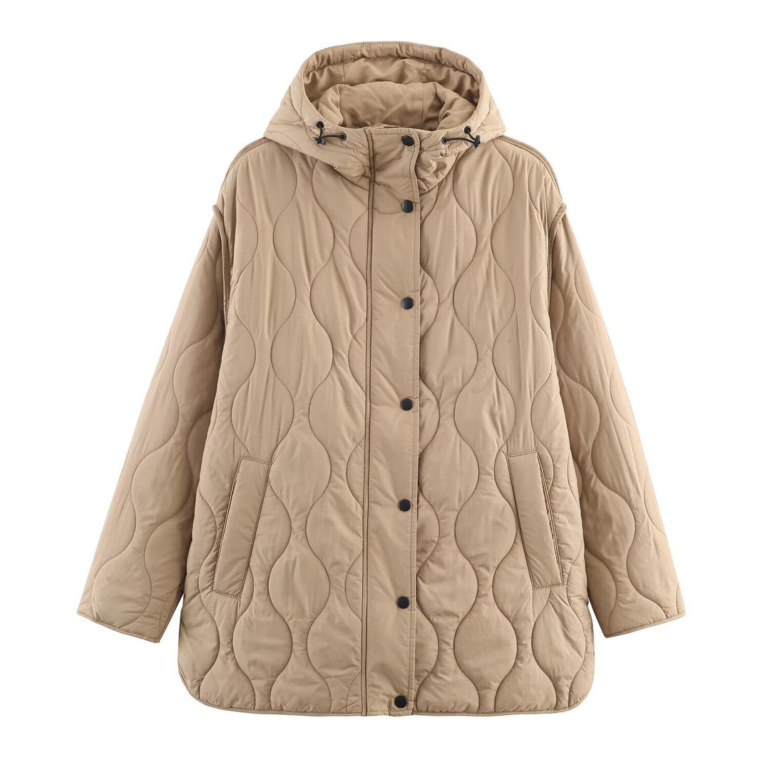 Damen gesteppte Kapuzenjacke R&B