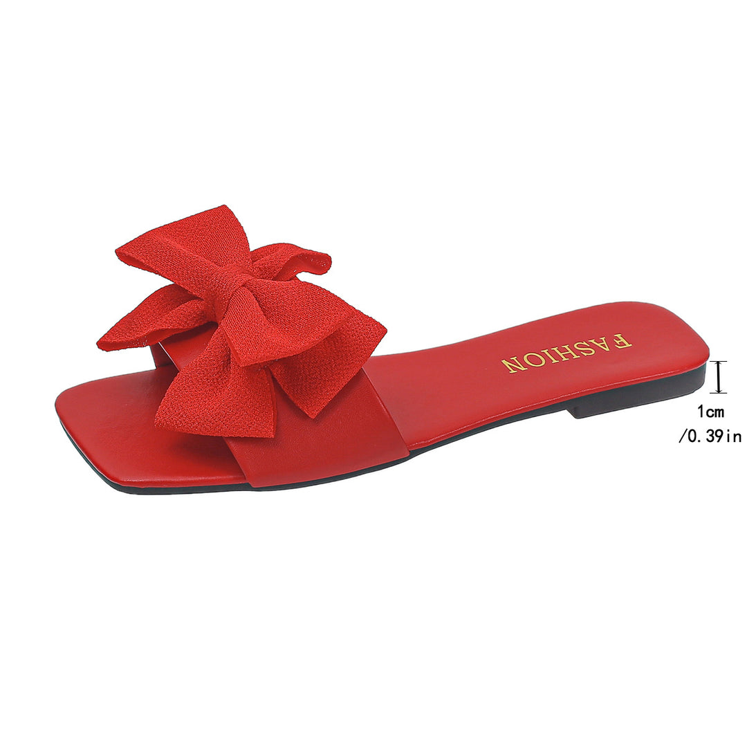 Damen Elegante Slipper mit großzügigem Schleifenverzierungen und glattem Obermaterial R&B