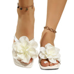 Damen Zehentrenner-Sandalen mit dekorativem Blumen-Detail und rutschfester Sohle R&B