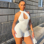 Damen Modischer Jumpsuit mit tiefem Ausschnitt und raffiniertem Schnitt