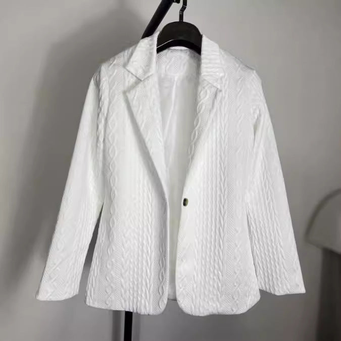 Damen Elegante Strickblazerjacke mit Kabelmuster R&B