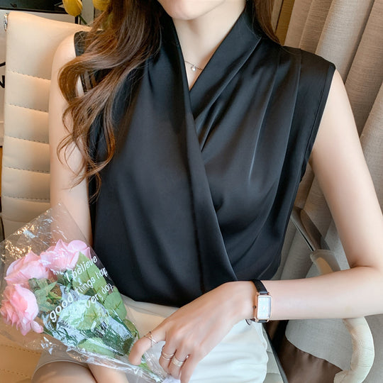 Damen Elegante Wickelbluse R&B