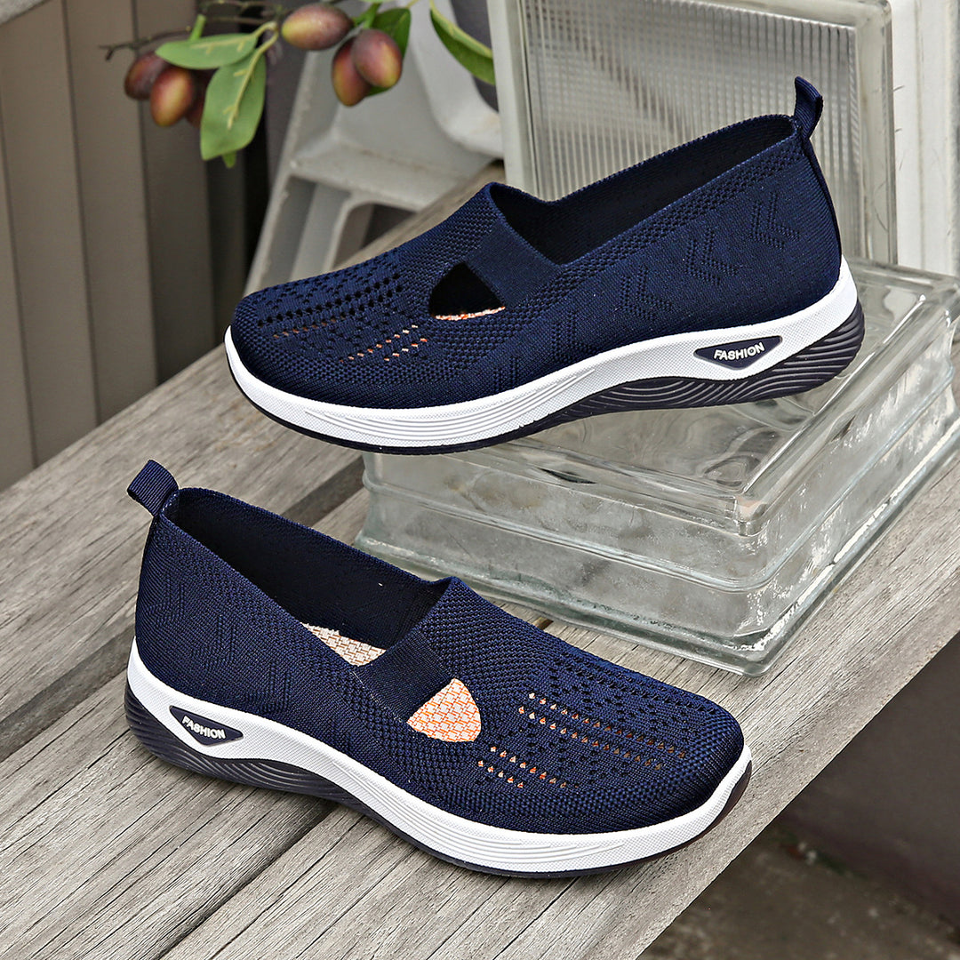 Damen Bequeme Slip-On Sneakers mit atmungsaktiver Netzstruktur R&B