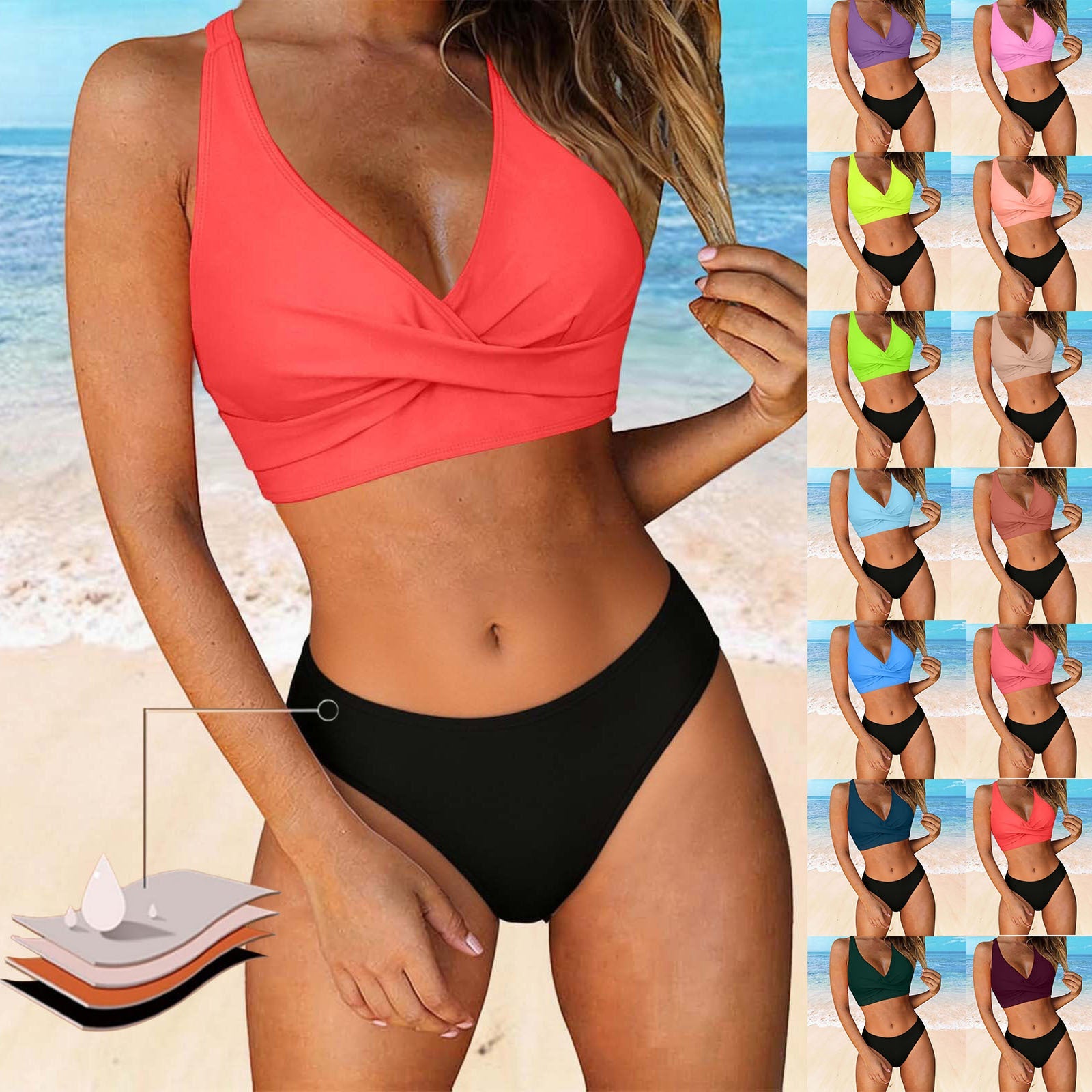 Damen Zweiteiliger Badeanzug mit floralem Design R&B