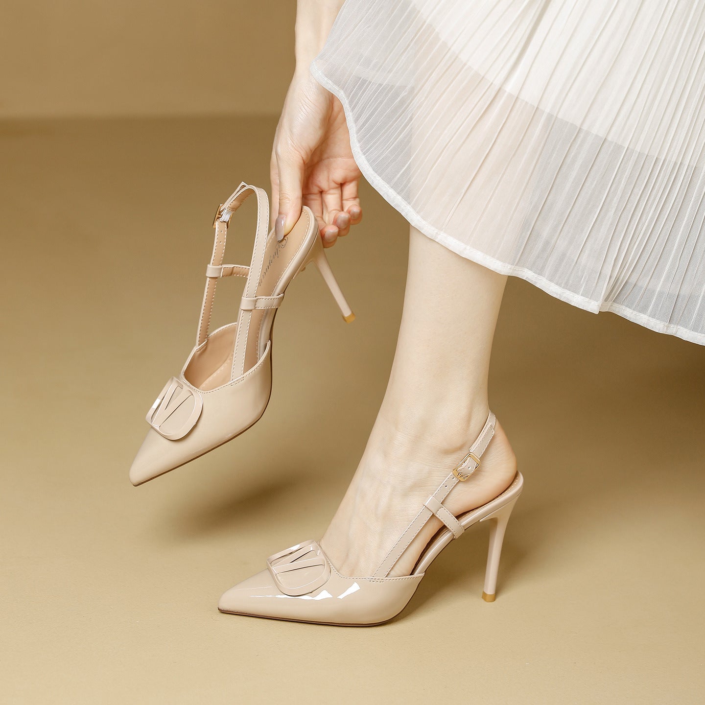 Damen Slingback-Pumps mit modischem Schnallendesign