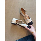Damen elegante Slingback Ballerinas mit dekorativen Perlenakzenten R&B