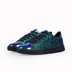 Damen Freizeit Sneakers mit glitzerndem Obermaterial und sportlicher Sohle