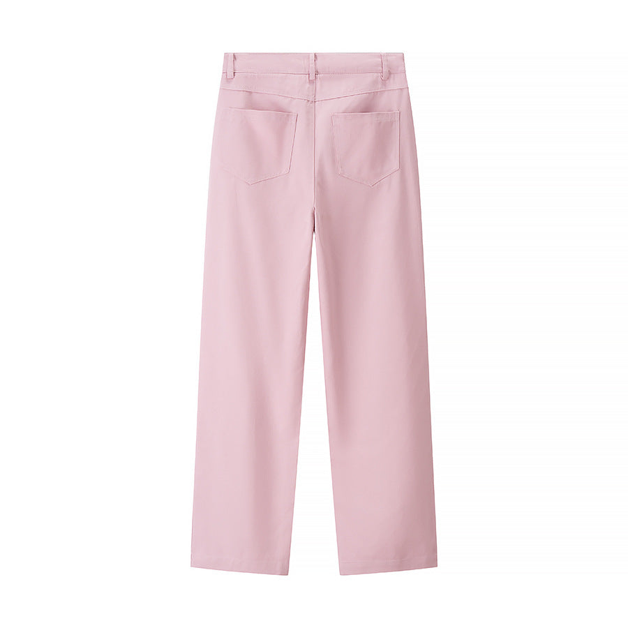 Damen elegante Hochbundhose mit Rautenmuster R&B