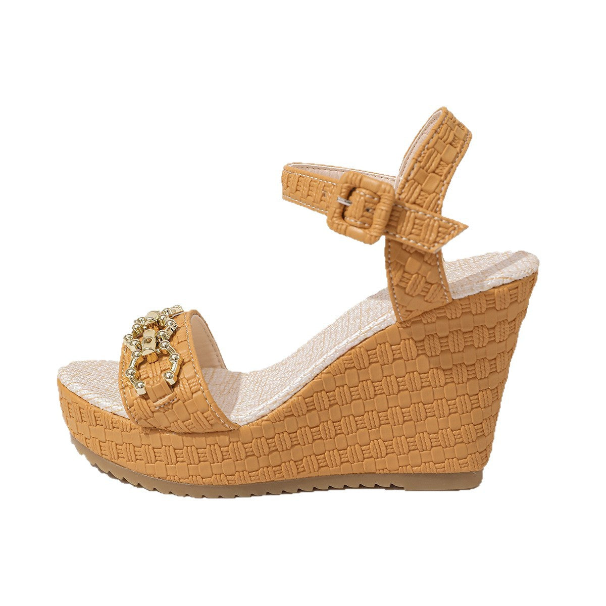 Damen Wedge-Sandalen mit dekorativem Riemendesign und komfortablem Fußbett