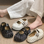 Damen Ballerinas mit hübschen BindR&Bändern und Punkten R&B