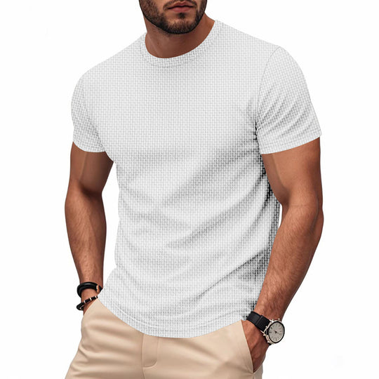 Herren Kurzarm T-Shirt mit strukturiertem Design und atmungsaktiver Baumwolle R&B