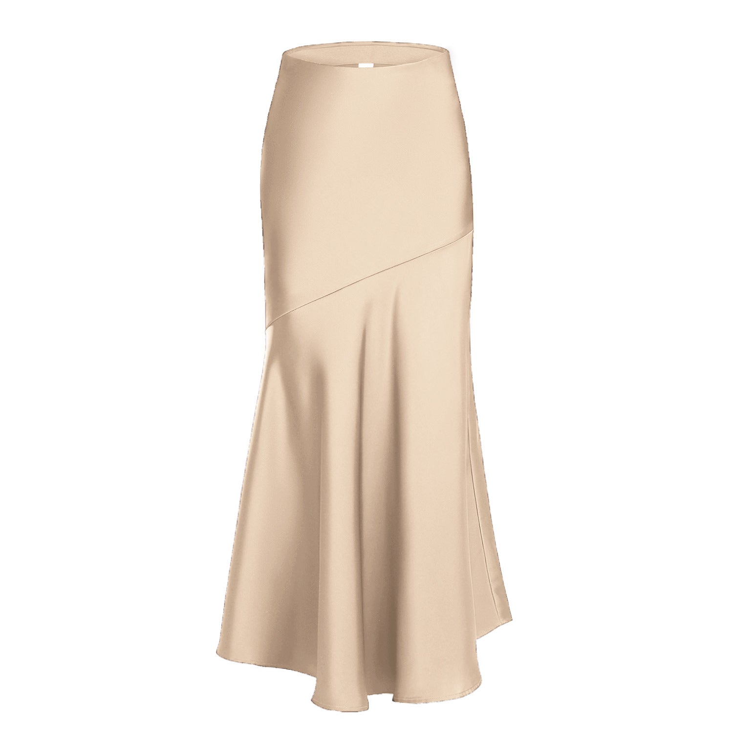 Damen Eleganter fließender Maxirock mit diagonaler Naht R&B